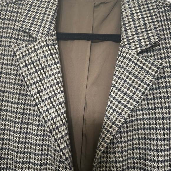 Madewell Oversized Knit Blazer in Green Houndstooth - Size XXS - Picture 10 of 15